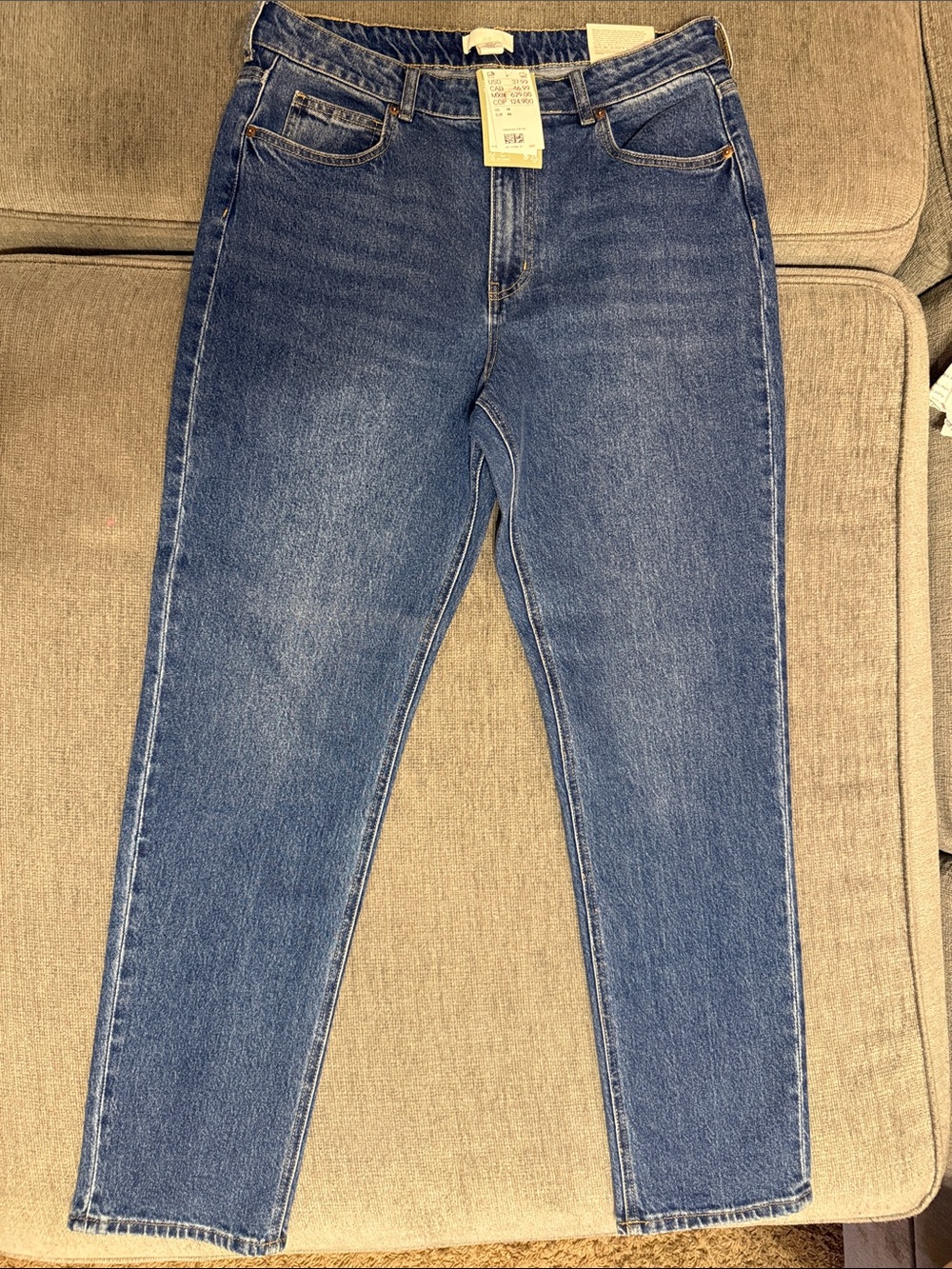 H&M High-Waist Blue Denim Jeans